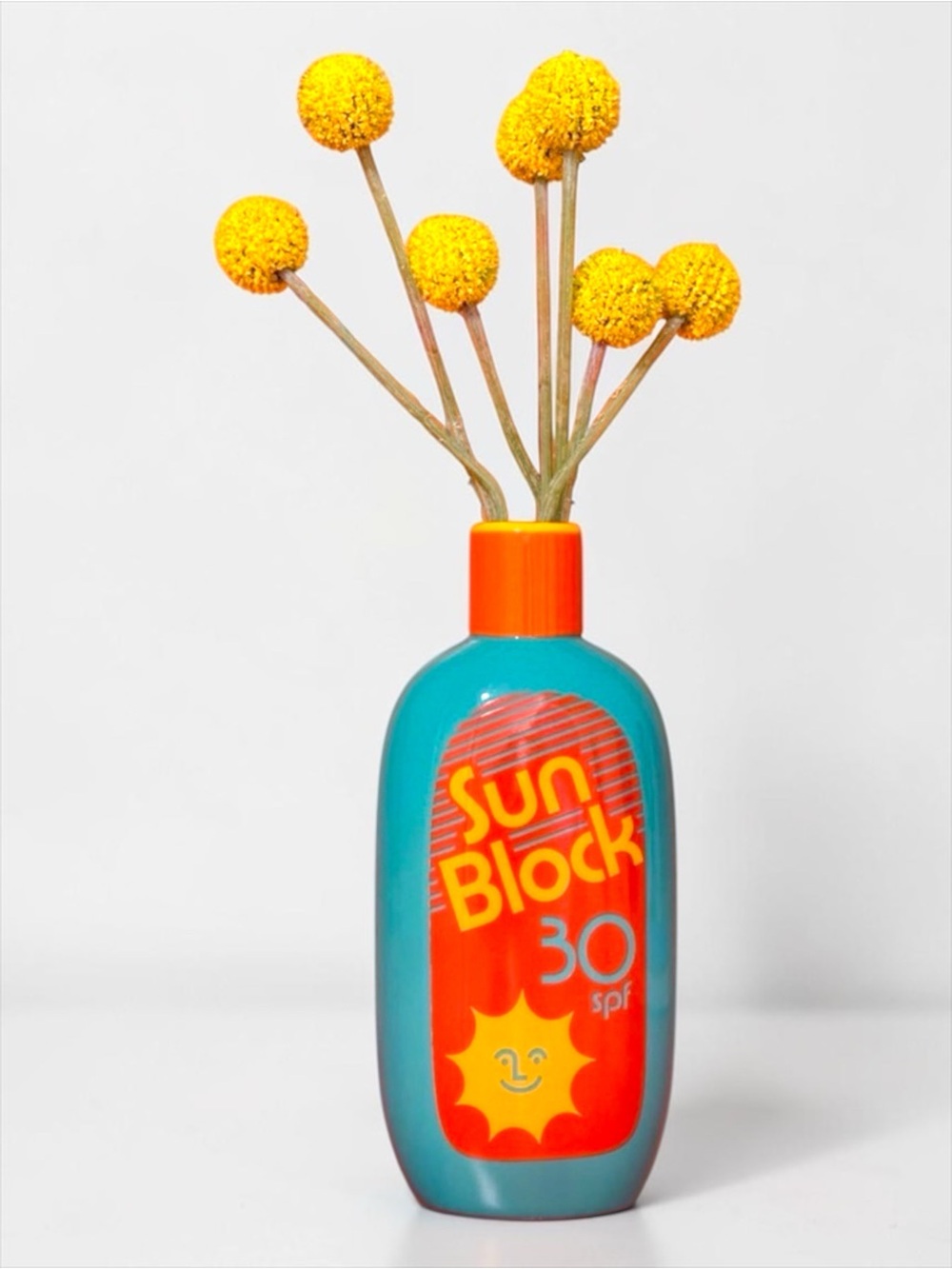 ban.do Sunscreen Bottle Vase SPF 30 Retro Ceramic Vase NWOT